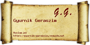 Gyurnik Geraszim névjegykártya